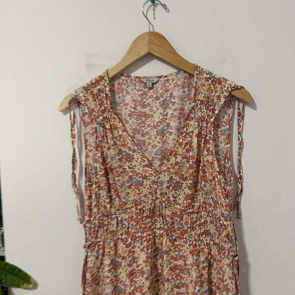 Rails Pink Floral Print V Neck Midi Dress Size Small - Picture 2 of 6